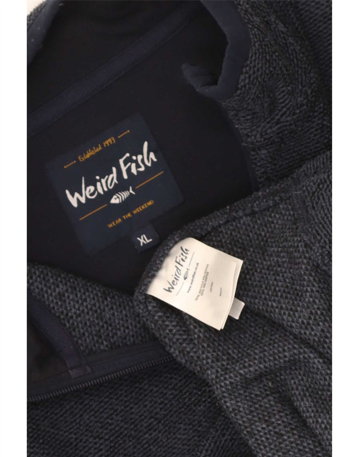 Weird Fish ανδρικό φούτερ με φερμουάρ Jumper XL Navy Blue Polyester