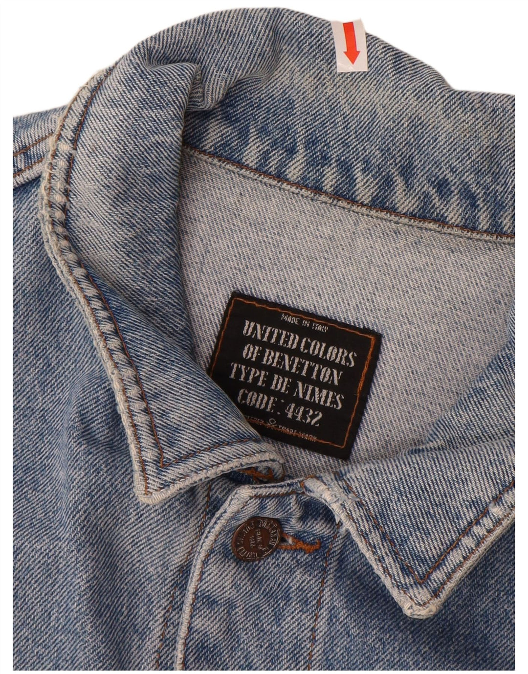 BENETTON Ανδρικό Τζιν Μπουφάν IT 52 XL Μπλε Βαμβακερό