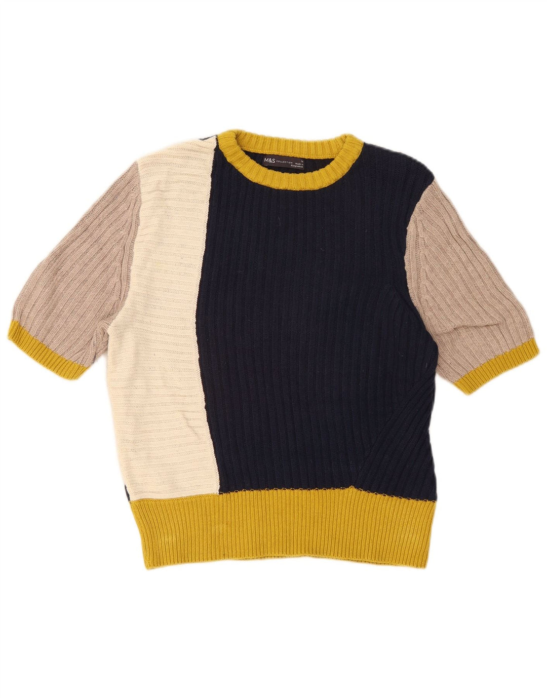 Marks & Spencer Γυναικείο πουλόβερ με λαιμόκοψη UK 14 Medium πολύχρωμο