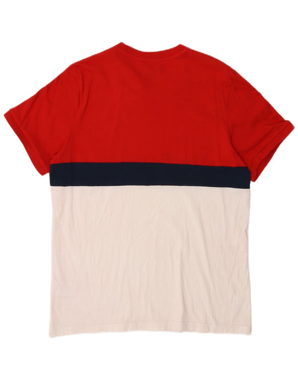 Ανδρικό T-Shirt Adidas Top Large Red Colourblock Βαμβακερό