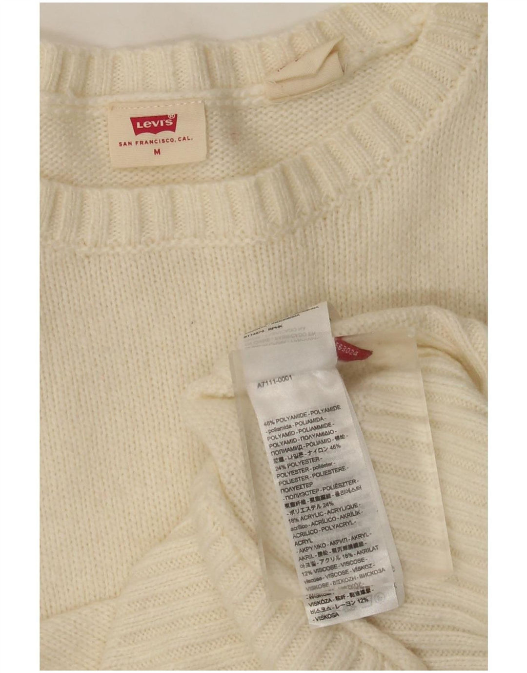 Γυναικείο πουλόβερ Levi's Boat Neck Jumper UK 12 Medium Off White Polyamide