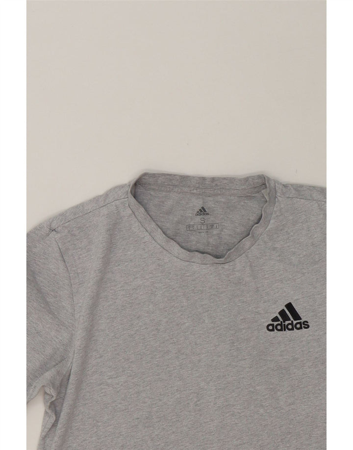 ADIDAS Mens Graphic T-Shirt Top Small Grey Cotton Vintage Adidas and Second-Hand Adidas from Messina Hembry 
