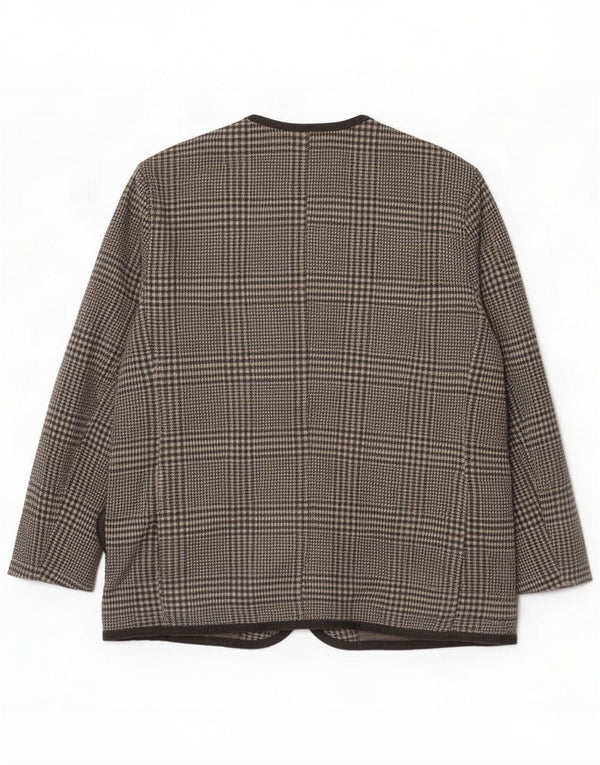 Vintage Γυναικείο Oversized 4 Button Blazer Jacket IT 43 Medium Grey Plaid