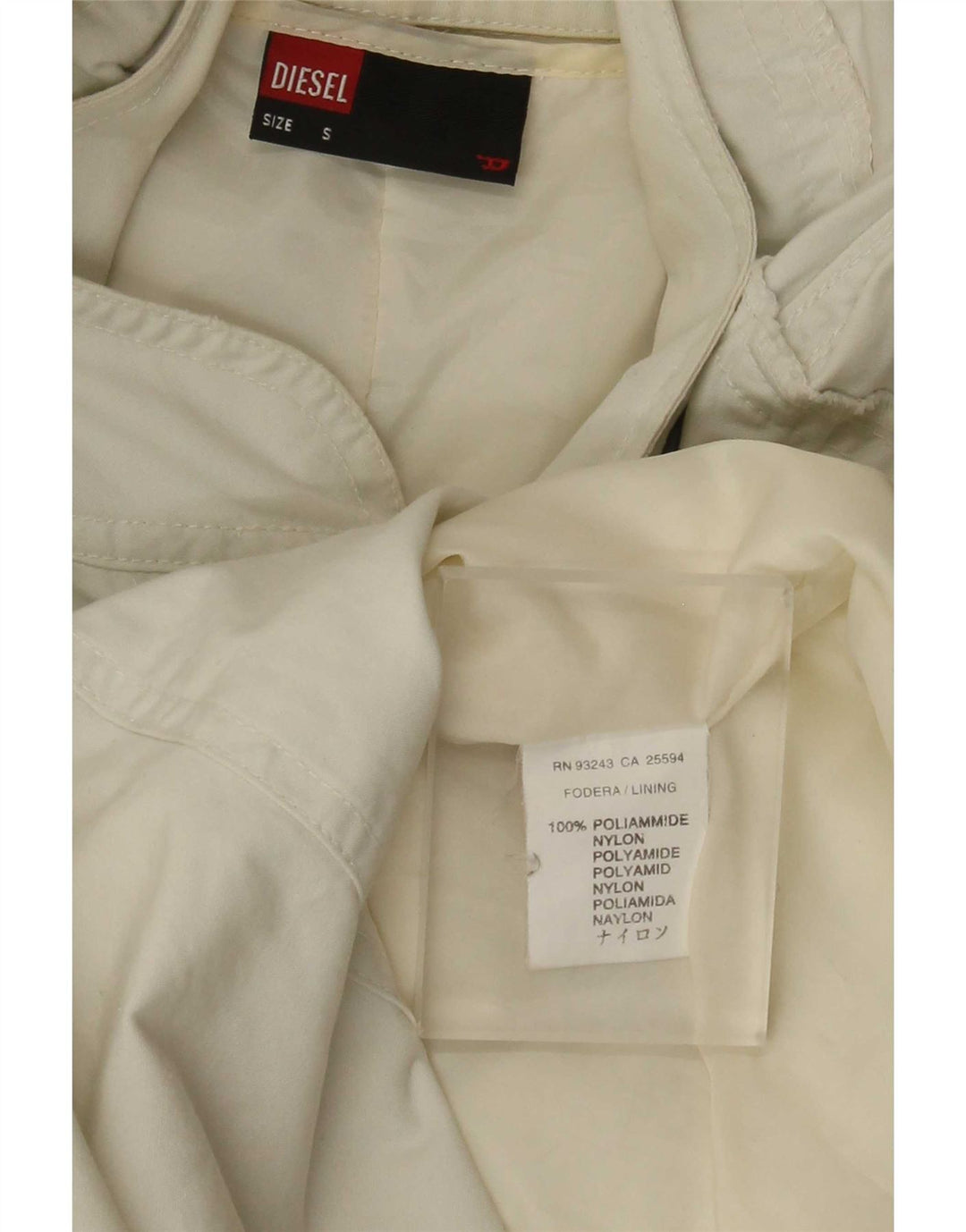 Diesel γυναικείο μπουφάν Parka με κουκούλα UK 10 Small White Polyamide
