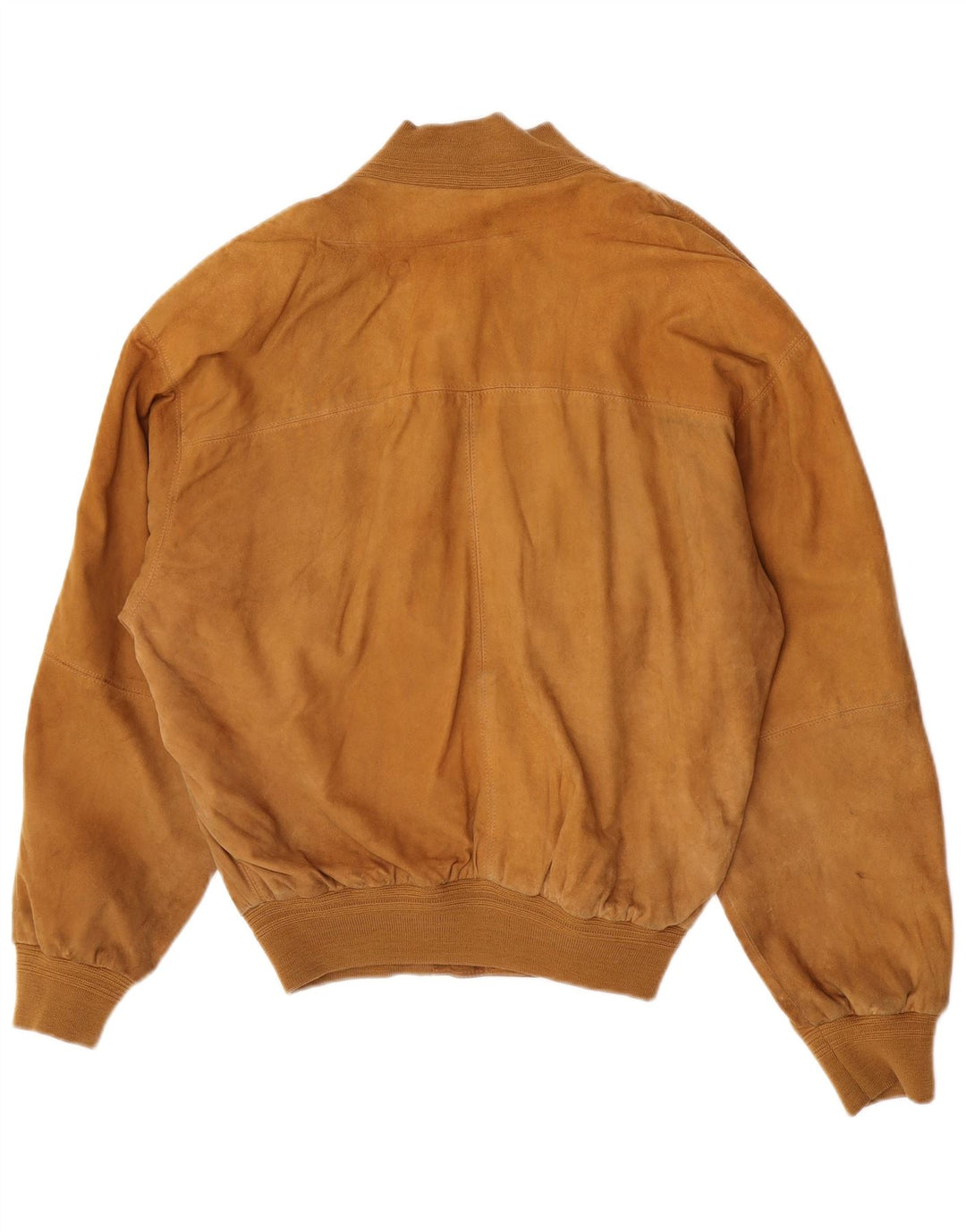 Vintage Ανδρικό Suede Bomber Jacket IT 48 Μεσαίο Καφέ Δερμάτινο
