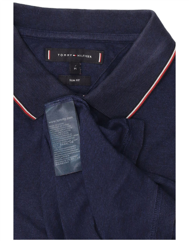 TOMMY HILFIGER Ανδρικό πουκάμισο Polo Slim Fit Βαμβακερό μεσαίο ναυτικό