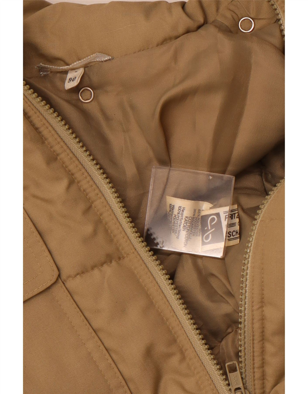 Vintage Ανδρικό παλτό UK 36 Small Beige Polyester