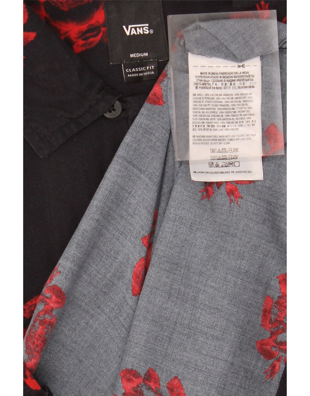 Vans Ανδρικό κοντομάνικο πουκάμισο Classic Fit Medium μαύρο Floral Tropical