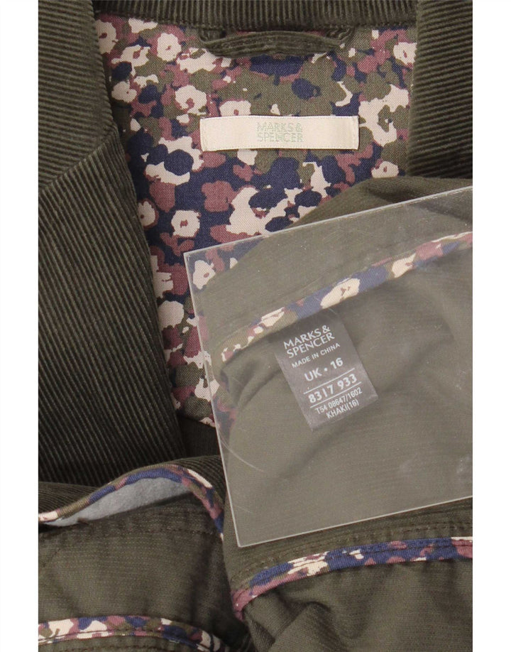Marks & Spencer Γυναικείο 2 κουμπιά κοτλέ μπλέιζερ μπουφάν UK 16 μεγάλο χακί