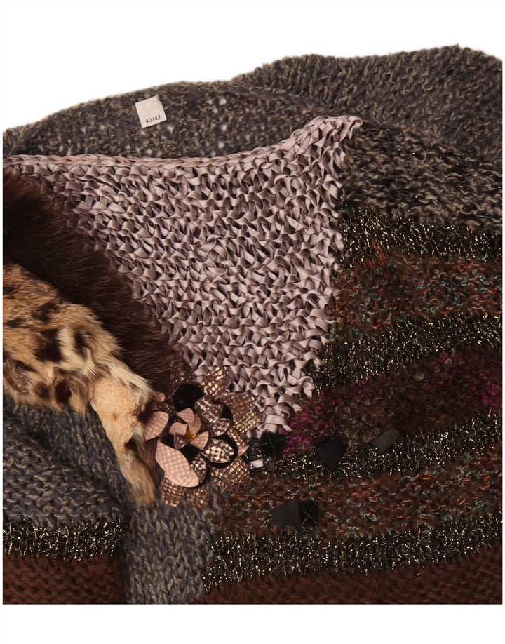 VINTAGE Γυναικείο πουλόβερ με λαιμόκαυστο EU 40/42 Medium Grey Colourblock