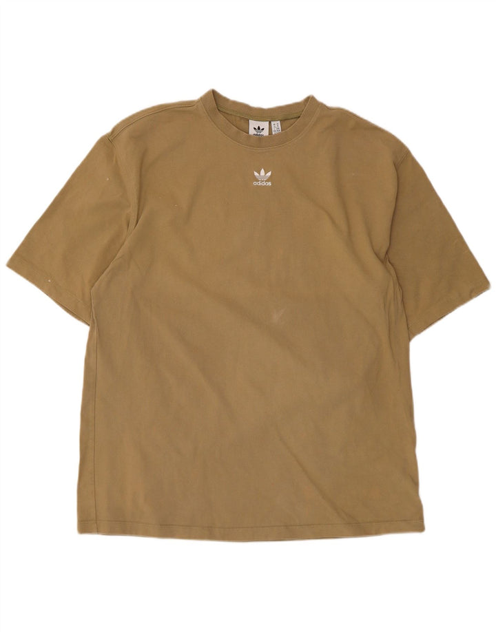 Adidas Γυναικείο T-Shirt Top UK 14 Medium Khaki Βαμβάκι