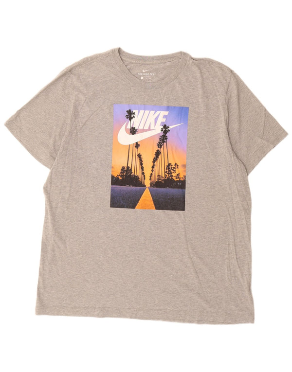 Ανδρικό γραφικό μπλουζάκι Nike 2XL γκρι