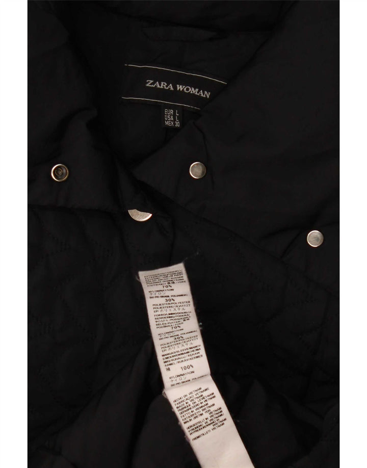 Zara Γυναικείο Καπιτονέ μπουφάν UK 16 μεγάλο μαύρο πολυεστέρα