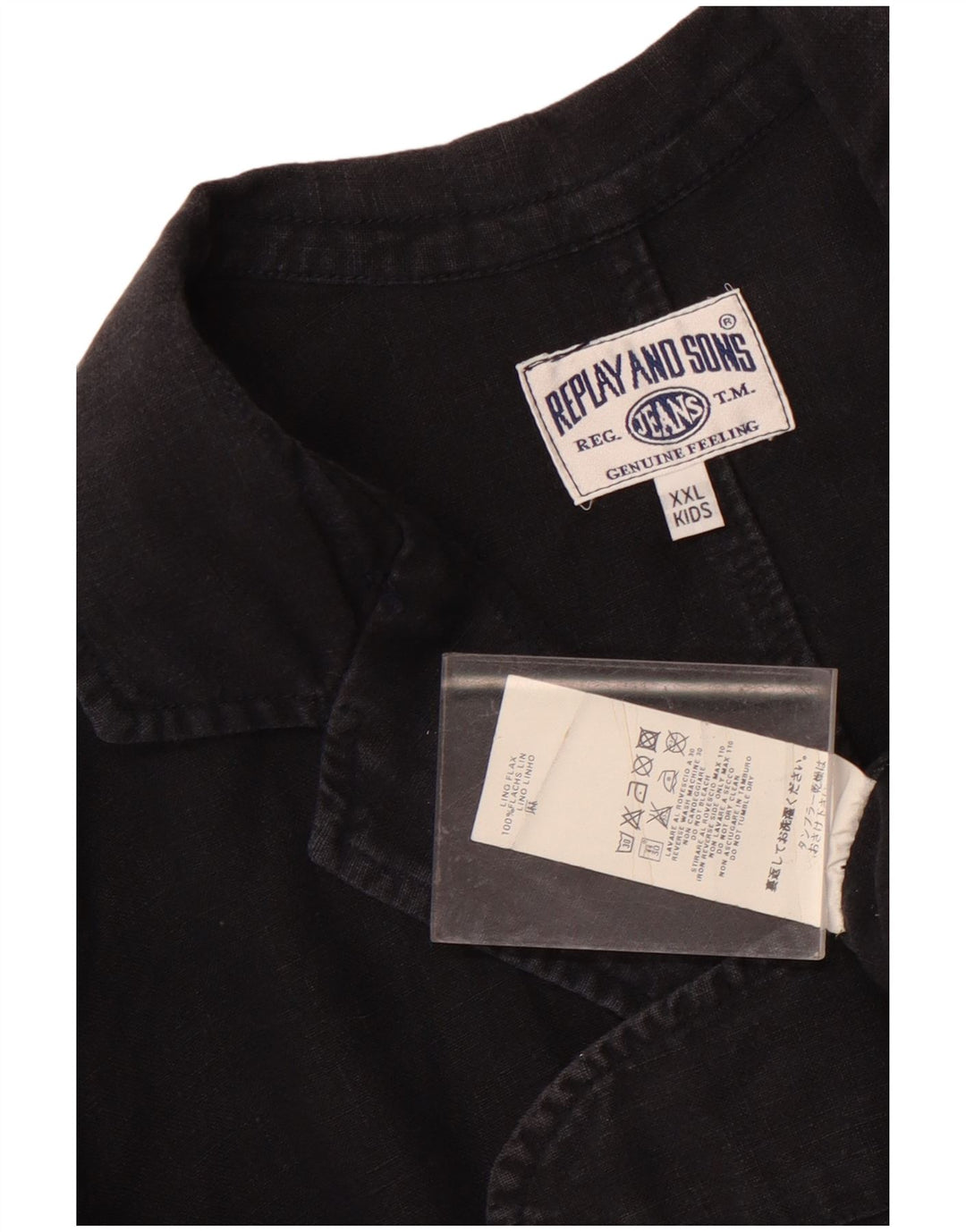 Replay and Sons Boys 3 Button Blazer Jacket 15-16 Years 2XL Μαύρο λινό