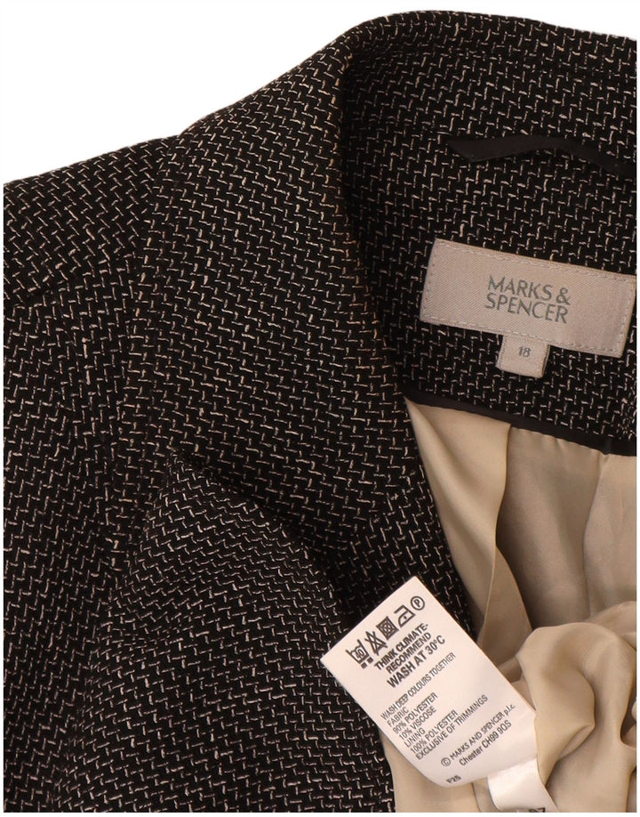 Marks & Spencer Γυναικείο Μπουφάν Blazer UK 18 XL Μαύρο Chevron