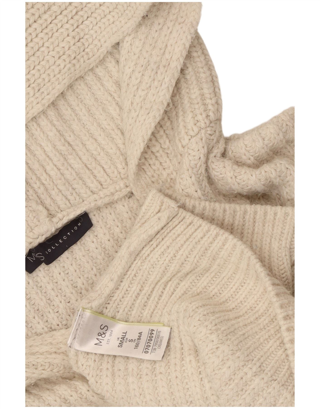Marks & Spencer Γυναικείο πουλόβερ με κουκούλα υπερμεγέθη πουλόβερ UK 10 Small White