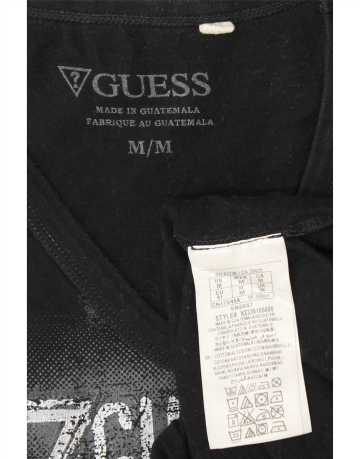 Ανδρικό γραφικό μπλουζάκι Guess Top Μεσαίο μαύρο βαμβακερό