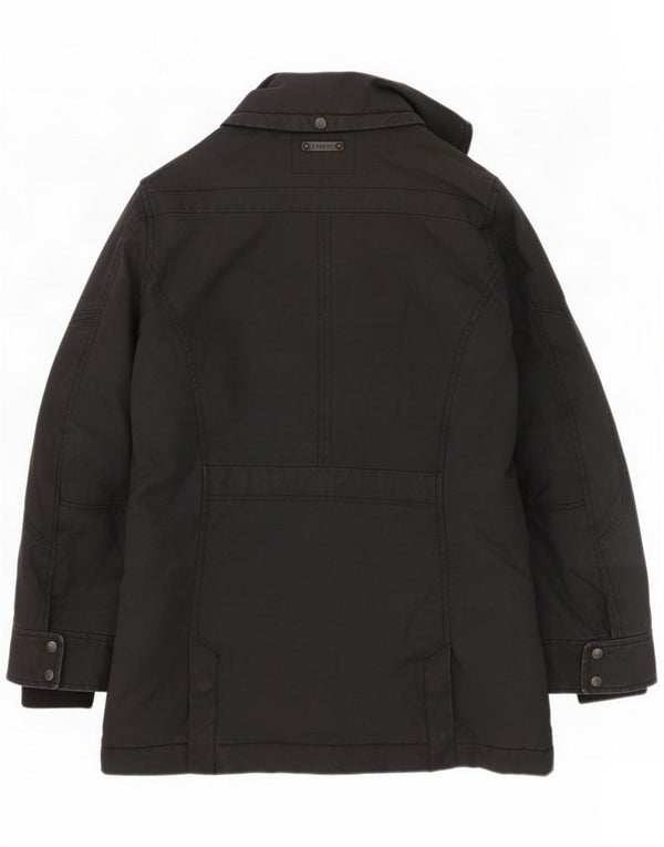 Diesel Mens Parka Jacket UK 38 Medium Black Cotton