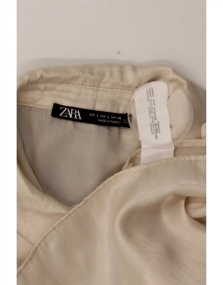 Zara Γυναικείο πουκάμισο UK 16 Large Off White Polyester