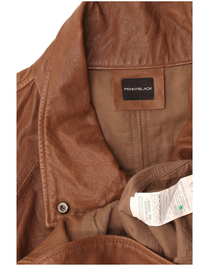 Penny Black Γυναικείο Biker Jacket UK 14 Large Brown Δερμάτινο