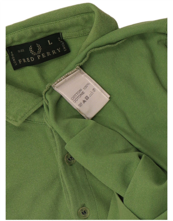 Fred Perry Ανδρικό Πόλο Μπλουζάκι Μεγάλο Πράσινο Βαμβακερό