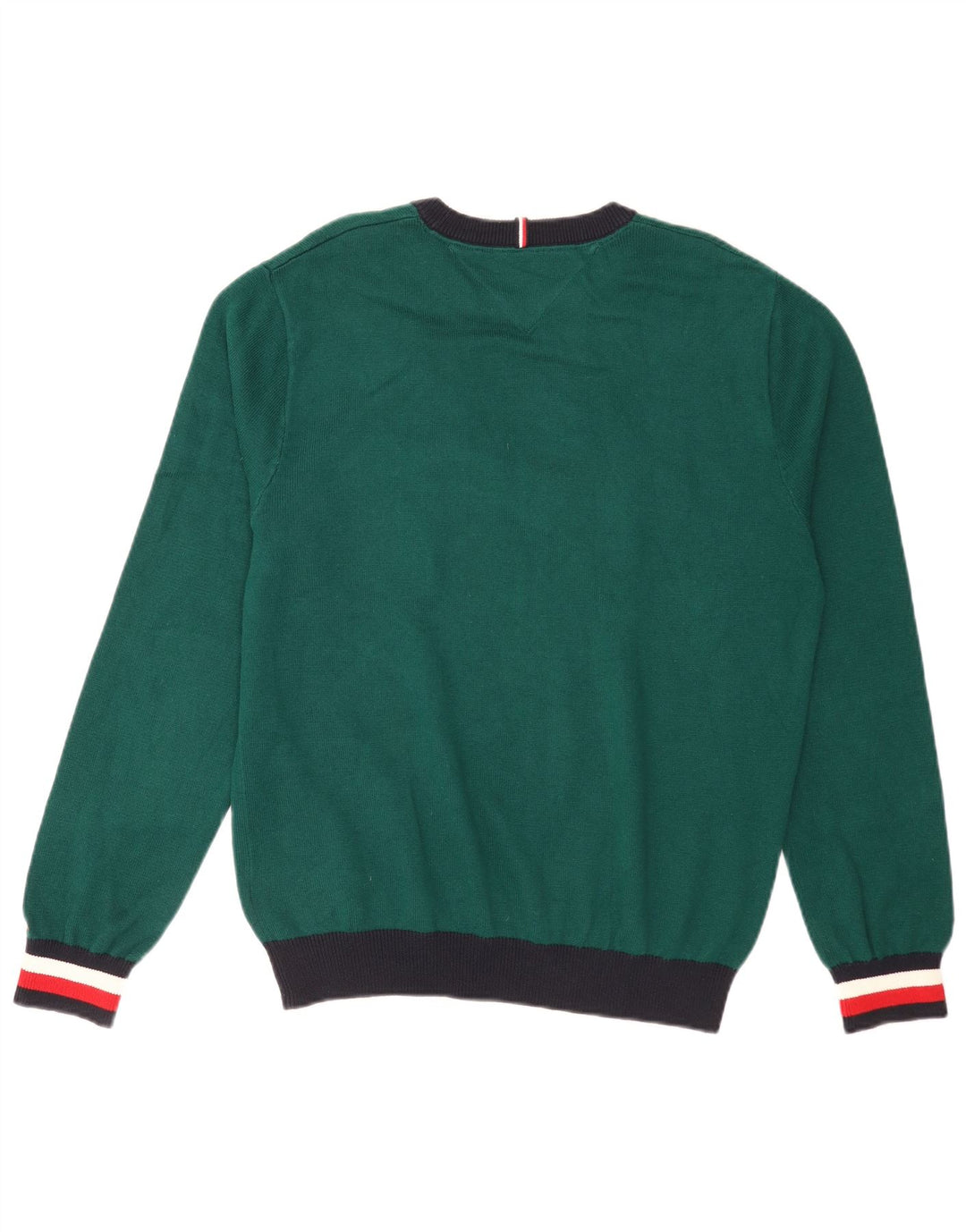 Ανδρικό πουλόβερ με λαιμόκοψη Tommy Hilfiger με μεσαίο πράσινο χρώμα