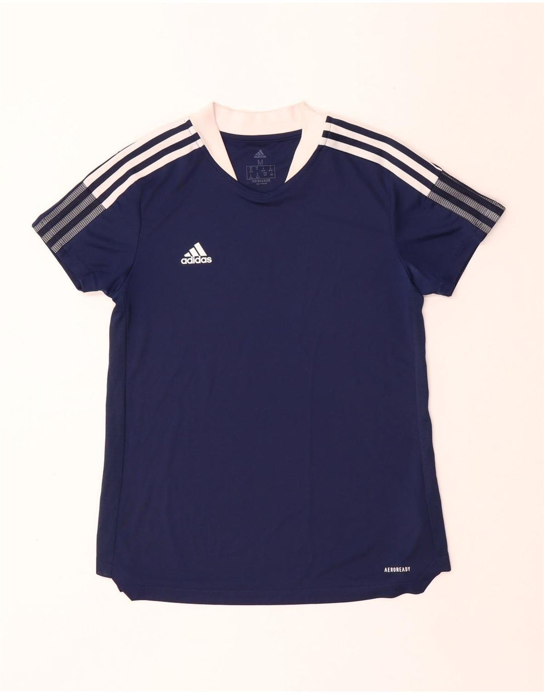 Γυναικείο μπλουζάκι Aeroready ADIDAS Top UK 12/14 Medium Navy Blue Polyester