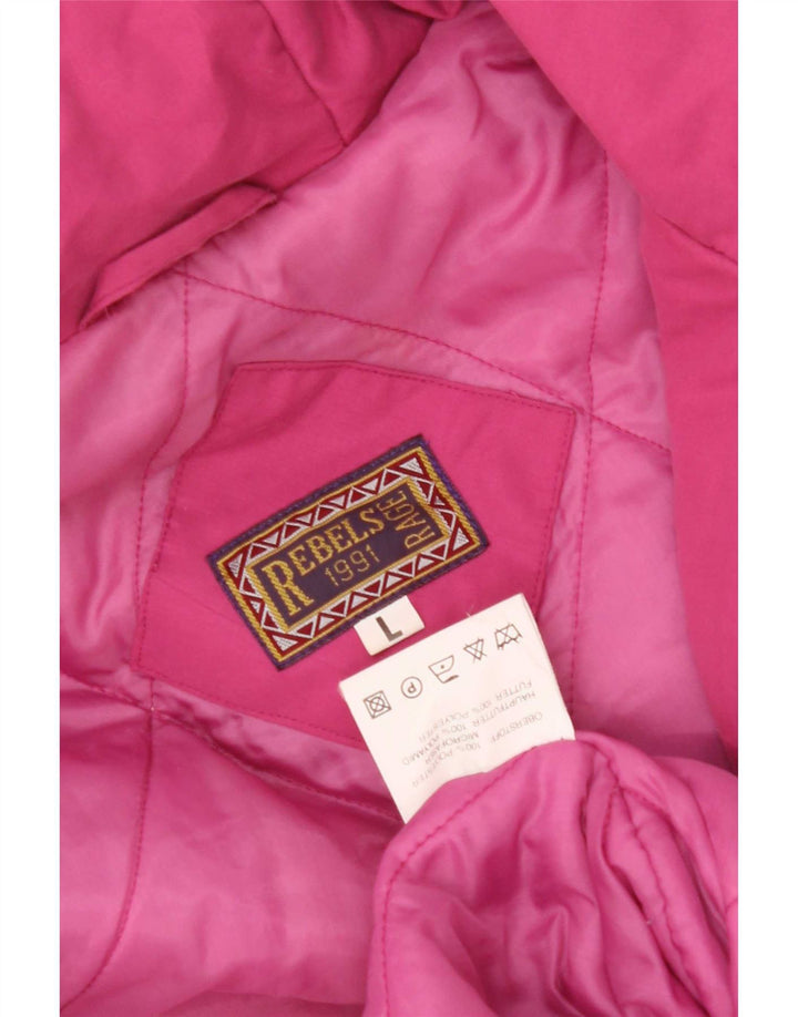 Vintage γυναικείο μπουφάν Parka με κουκούλα μεγάλου μεγέθους 16 ροζ πολυεστέρας