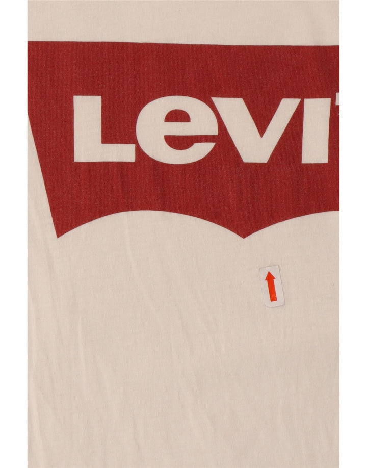Γυναικείο γραφικό T-Shirt LEVI'S Top UK 14 Large White