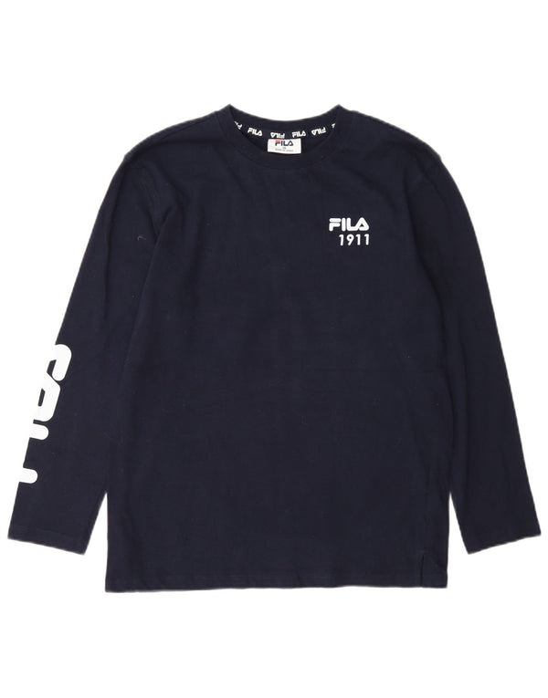 Fila Boys Graphic Top Μακρυμάνικο 13-14 Years Navy Blue Cotton
