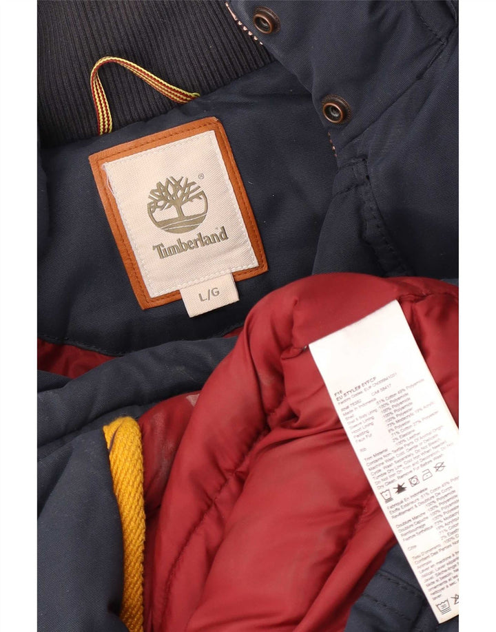 Timberland Ανδρικό παλτό UK 40 Large Navy Blue Cotton