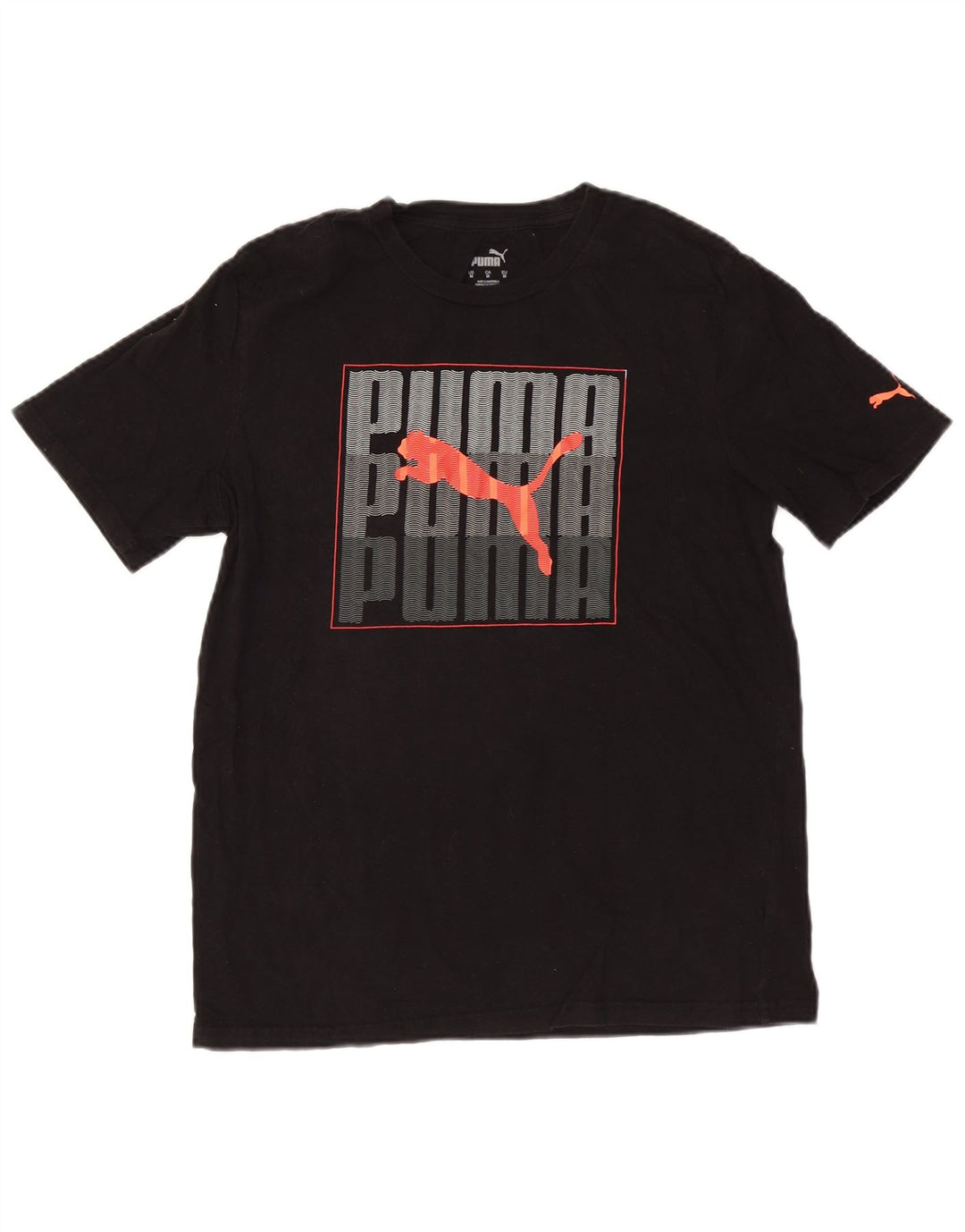 Ανδρικό γραφικό μπλουζάκι PUMA, μεσαίο μαύρο βαμβακερό