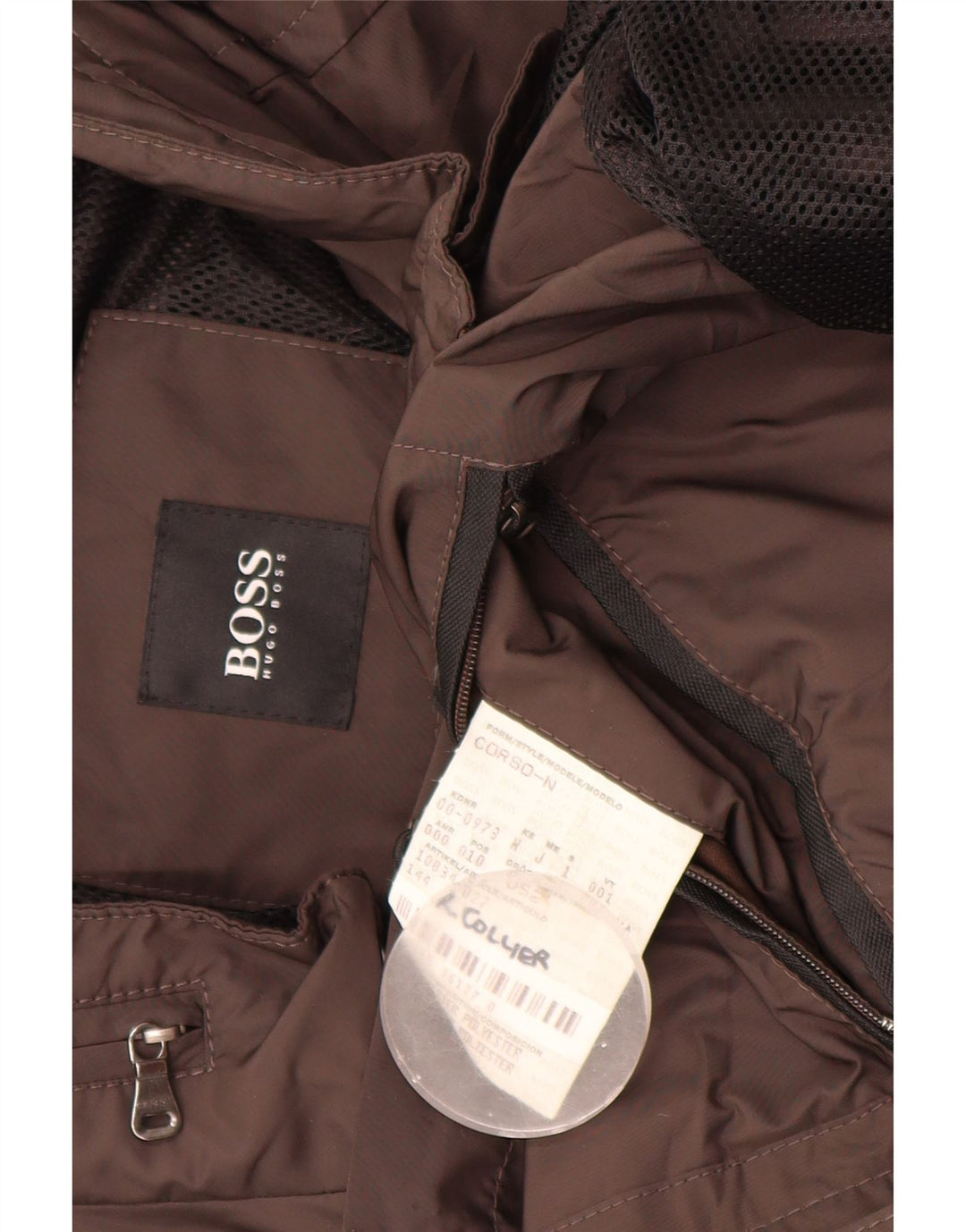 Ανδρικό μπουφάν βροχής Hugo Boss EU 52 XL καφέ πολυεστέρας