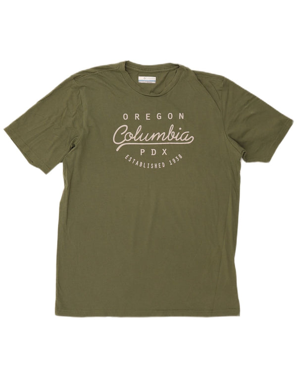 Ανδρικό γραφικό T-Shirt Columbia Top Medium Khaki Cotton