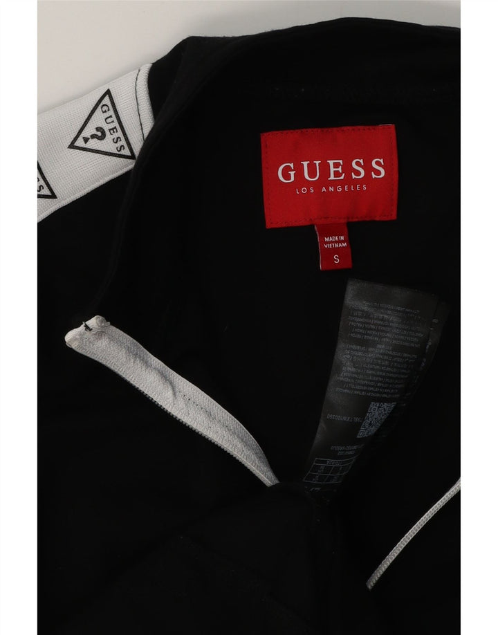 GUESS Ανδρική φόρμα αθλητικής φόρμας με γραφικό τοπ μπουφάν Small Black Colorblock Rayon