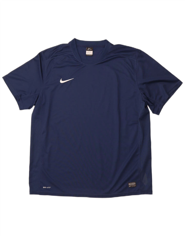 Ανδρικό γραφικό T-shirt NIKE Dri Fit Top 2XL Navy Blue Polyester