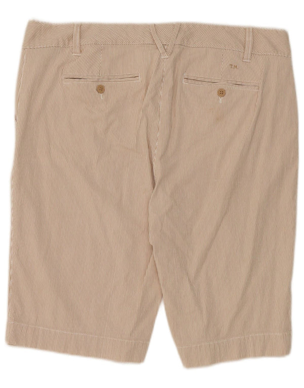 Tommy Hilfiger Womens Chino Shorts US 14 XL W36 Beige Pinstripe Cotton