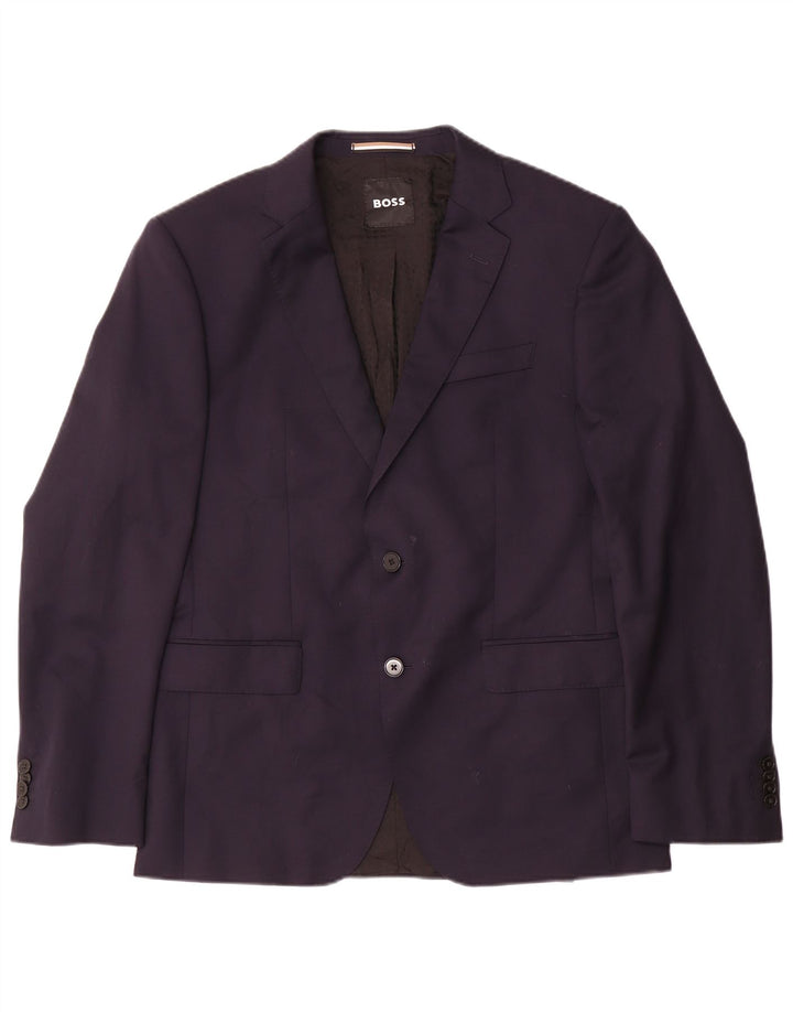 Hugo Boss Ανδρικό σακάκι μπλέιζερ με 2 κουμπιά EU 50 Large Navy Blue Wool