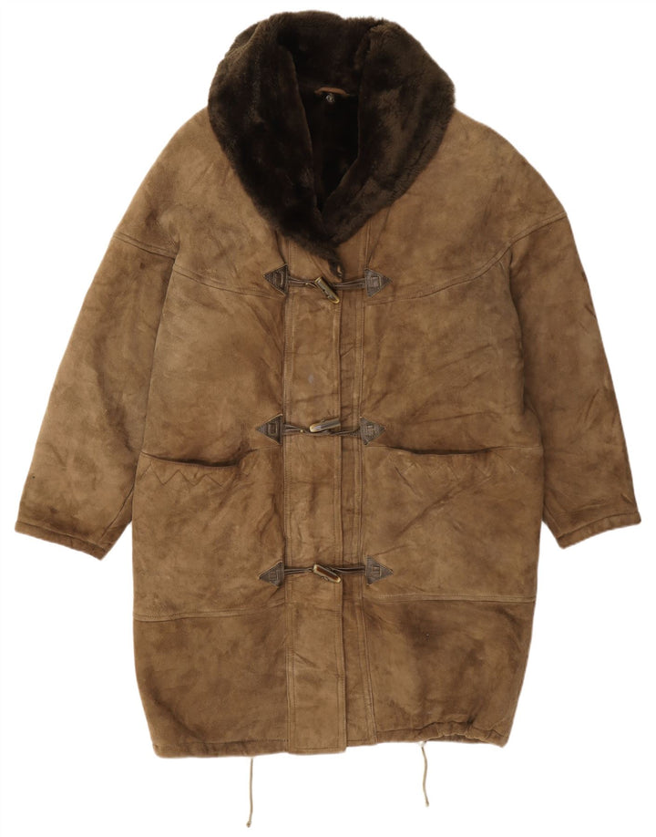 Vintage Γυναικείο Υπερμεγέθη Shearling Coat EU 42 Large Brown