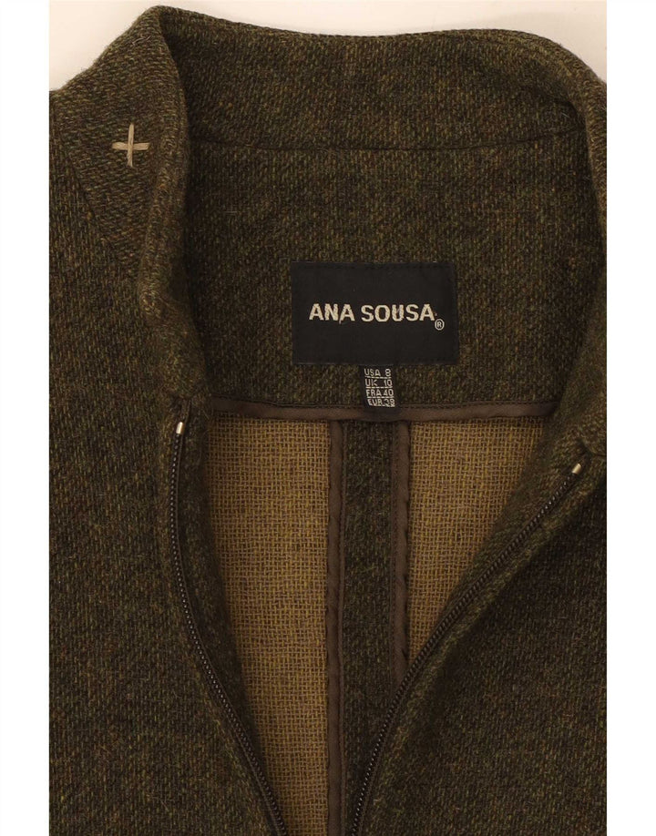 Anna Sousa Γυναικείο παλτό UK 10 Small Khaki Wool