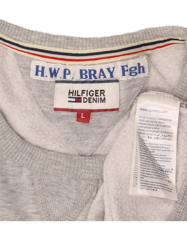 Γραφικό ανδρικό φούτερ Tommy Hilfiger Jumper μεγάλο γκρι βαμβακερό