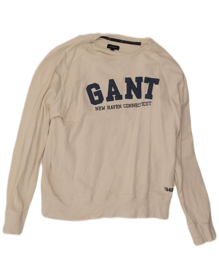 Ανδρικό γραφικό φούτερ Gant Jumper XL Λευκό βαμβακερό