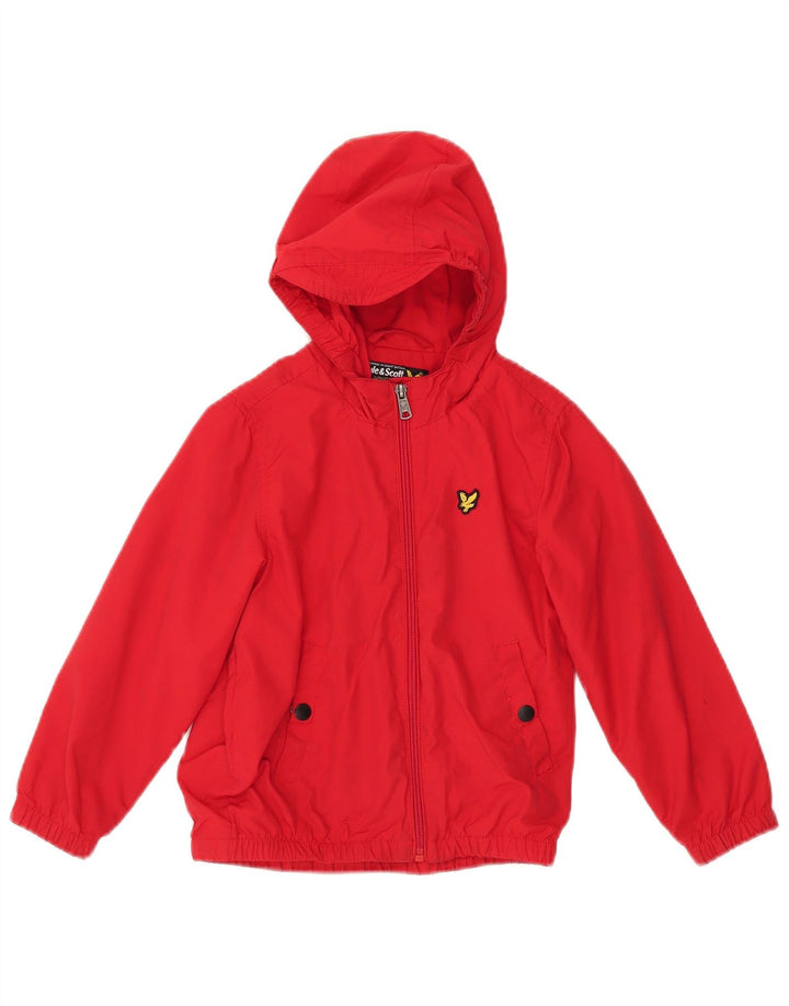 Μπουφάν με κουκούλα Lyle & Scott Boys Windbreaker 5-6 Years Red Cotton