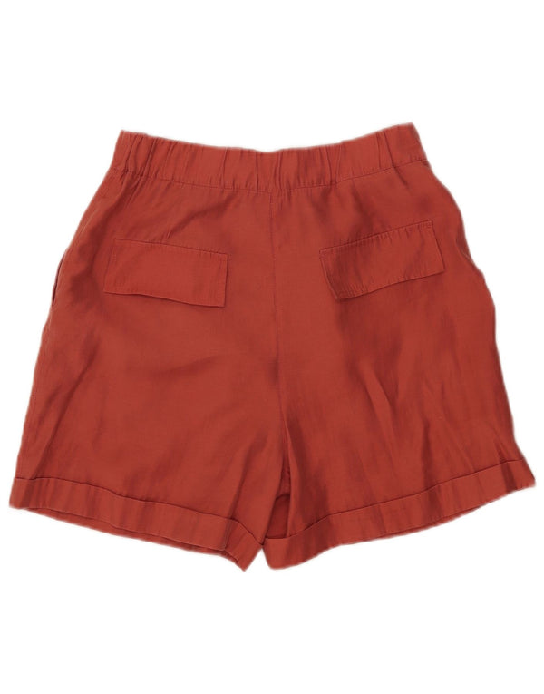 Zara Γυναικείο σορτς Chino με ψηλόμεσο μικρό W26 πορτοκαλί Lyocell
