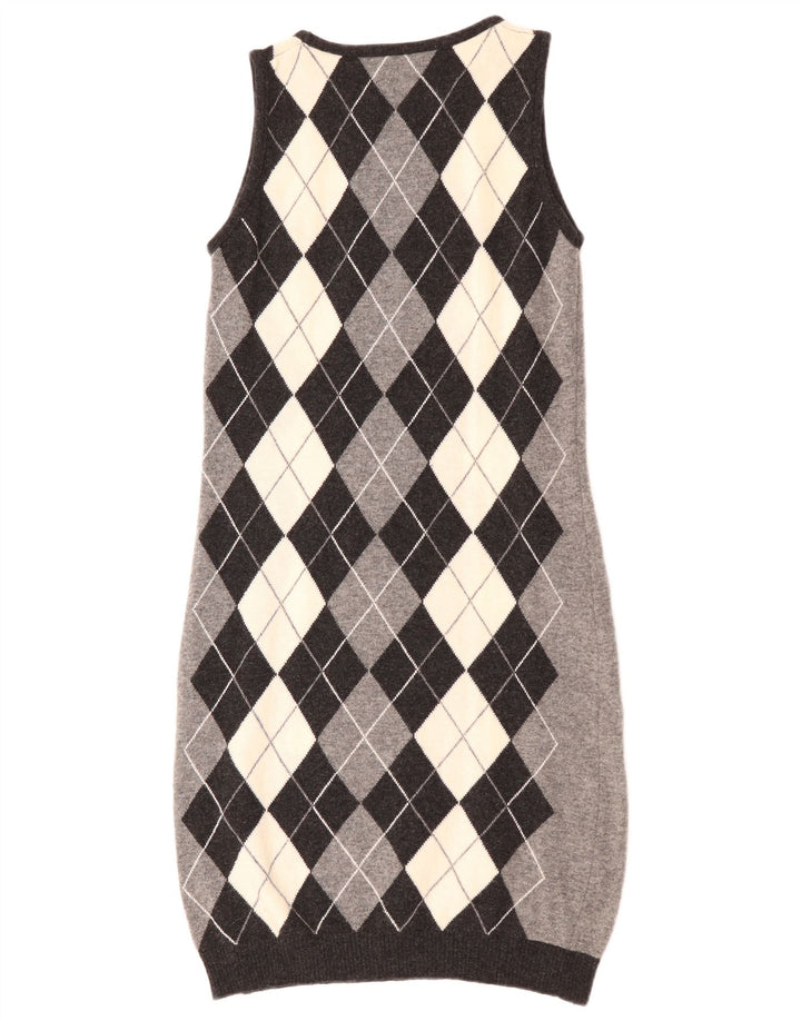 Γυναικείο αμάνικο φόρεμα BENETTON UK 12 Medium Grey Argyle/Diamond