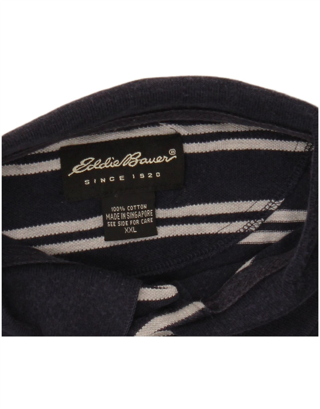 Ανδρικό πουκάμισο πόλο Eddie Bauer 2XL Navy Blue ριγέ βαμβακερό