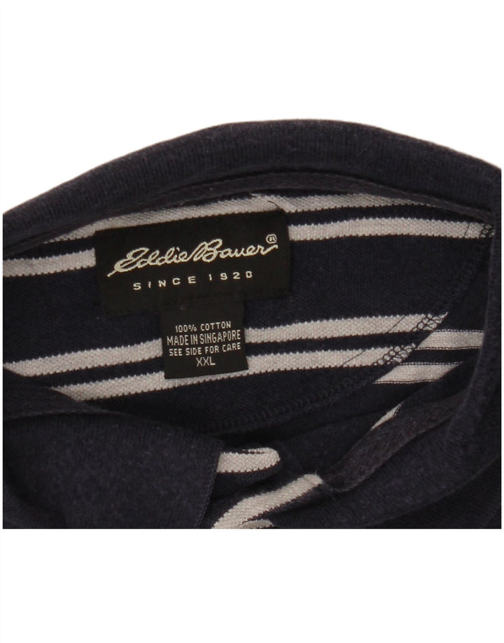 Ανδρικό πουκάμισο πόλο Eddie Bauer 2XL Navy Blue ριγέ βαμβακερό