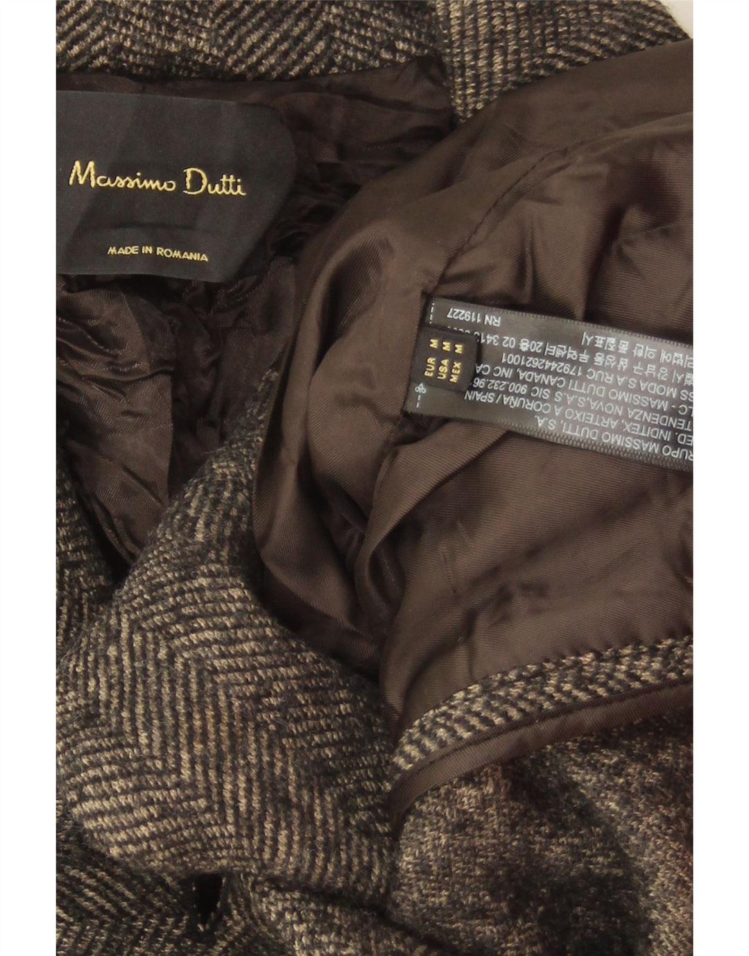 Massimo Dutti Γυναικείο σακάκι 1 κουμπιού σακάκι UK 14 Μεσαίο γκρι ψαροκόκαλο