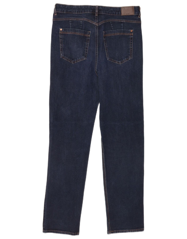 Marks & Spencer Γυναικεία Straight Jeans UK 14 Large W32 L29 Navy Blue Cotton