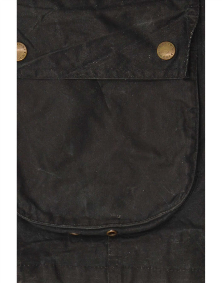 Barbour Γυναικείο κερωμένο βαμβακερό μπουφάν UK 10 Small Black